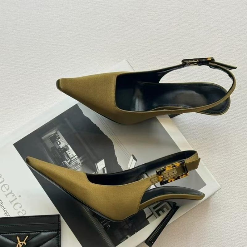 Fashion Hot Selling 2025 Spring Velvet Surface Hollow Back Sexy Stiletto High Heel Shoe Pointed Toe Elegant Cover Head Rubber Sole Shoes