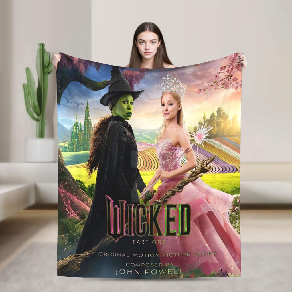 Couverture Pelucheuse Chaude Wicked 2 Film Musical Affiche Glinda Flanelle Housse Canapé-Lit Salon