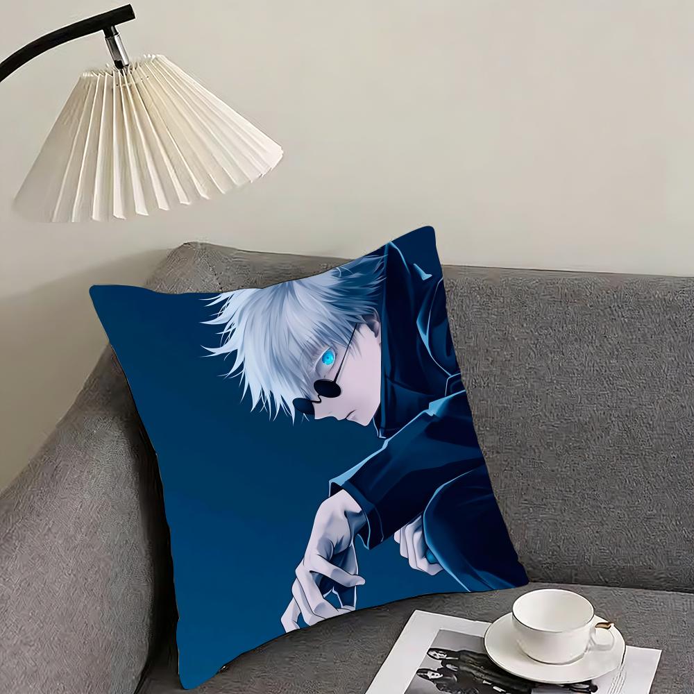 Gojo Satoru Cushion Cover Reversible Plush Pillow Cover – For car, sofa, bedroom, perfect as a gift.