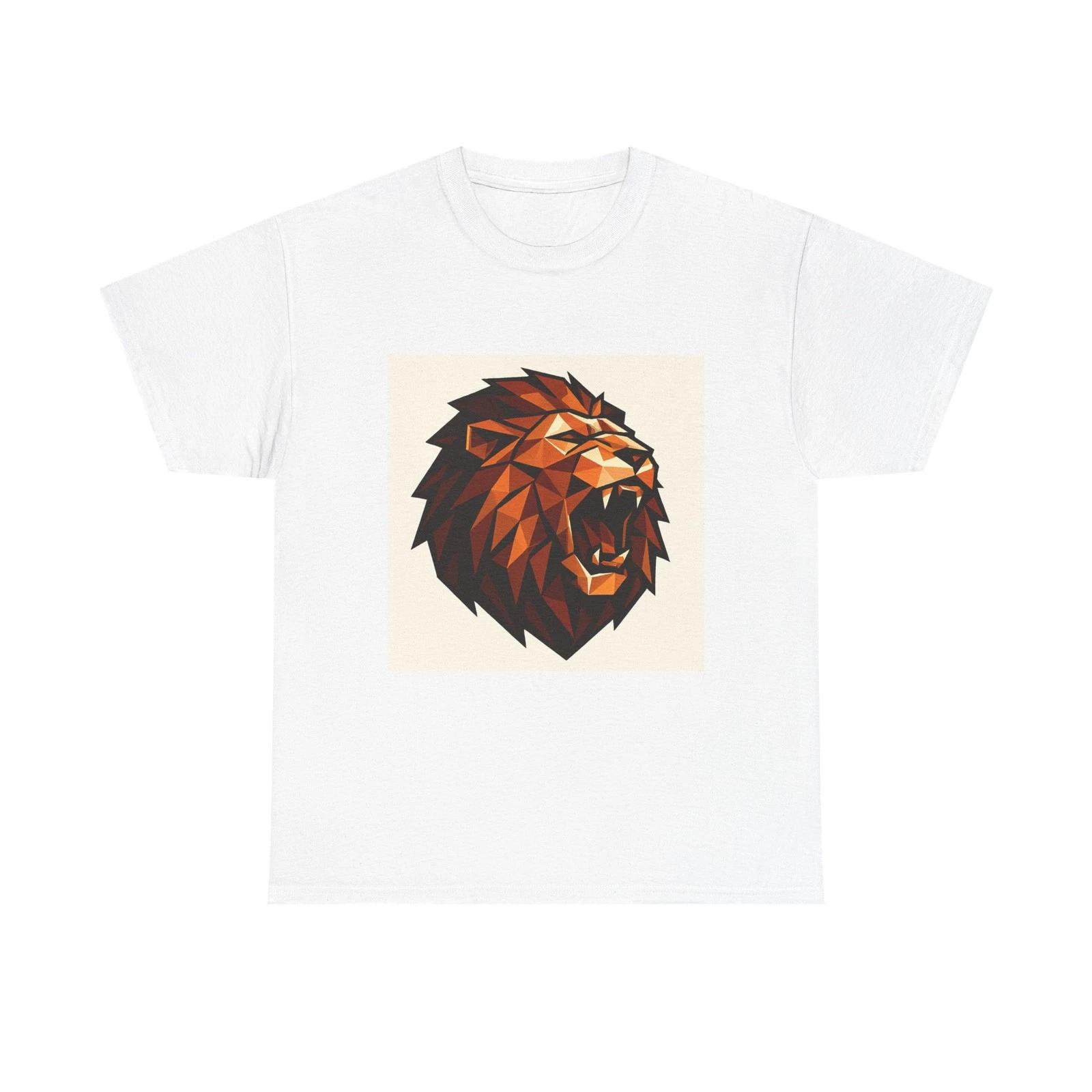 Lion Graphic Unisex Heavy Cotton Tee, Animal Lover Gift, Casual Wear, [...] 150
