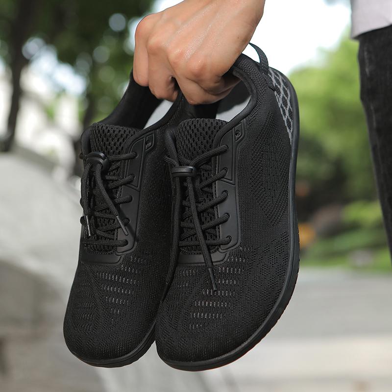 Fashion Wide Toe Men's Running Shoes Minimalist Casual Sneakers Breathable Mesh Walking Shoes Elastic Non-slip Trainers Male Flats