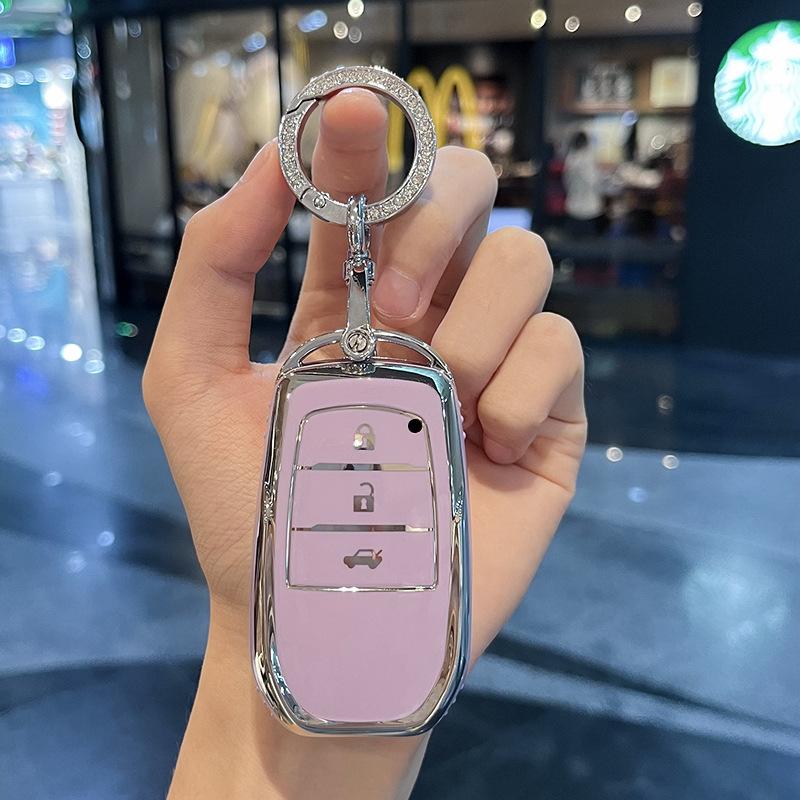 TPU Car Key Case Fob Cover for Toyota CHR Hilux Fortuner Land Cruiser 200 Camry Corolla Crown RAV4 Highland Keychain Accessories