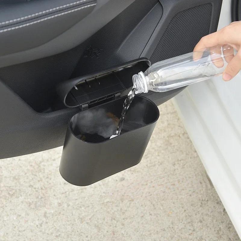 Hanging Car Trash Can ABS Square Pressing Trash Bin Vehicle Garbage Dust Case Storage Box Auto Interior Accessories for Car