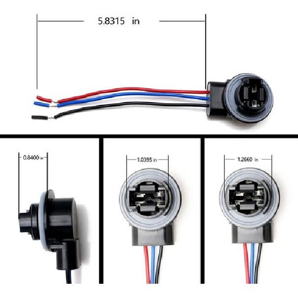 3157 3357 4157 T25 Brake Turn Signal Light Socket Harness Wires For LED or Stock
