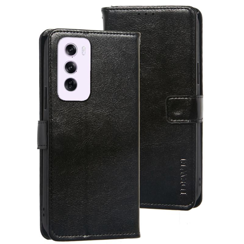 For Oppo Reno12 5G (Global) Stand Case Crazy Horse Texture Leather Phone Cover