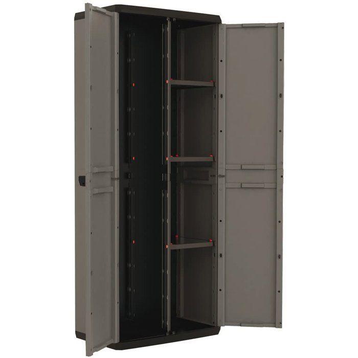 Armoire de rangement utilitaire Più - KETER - 3 tablettes réglables - Gris anthracite et noir