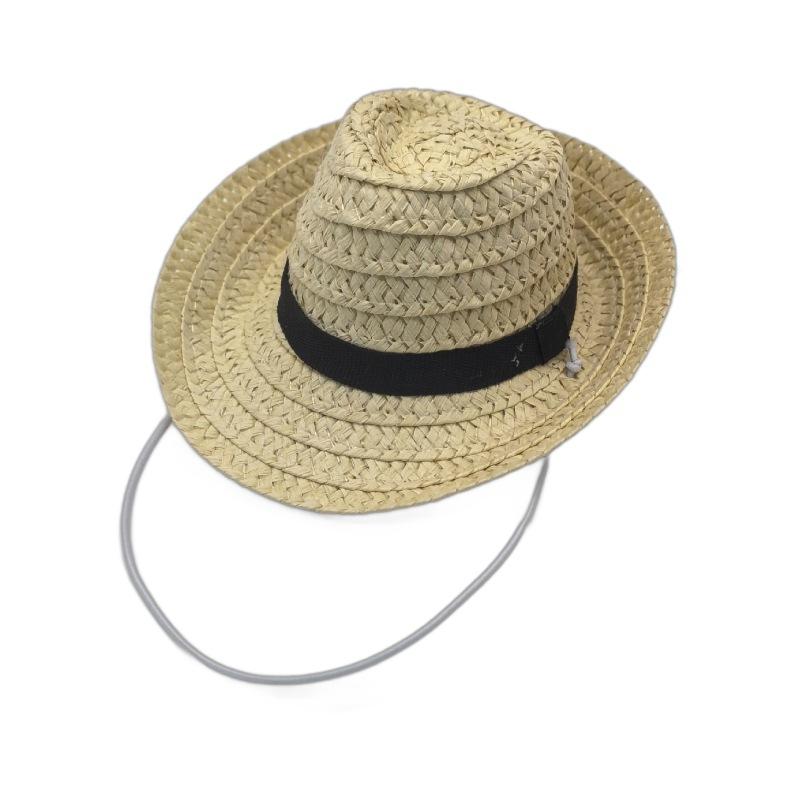 Straw top hat pet hat summer cat sunscreen straw hat toy accessories mini pet jazz hat
