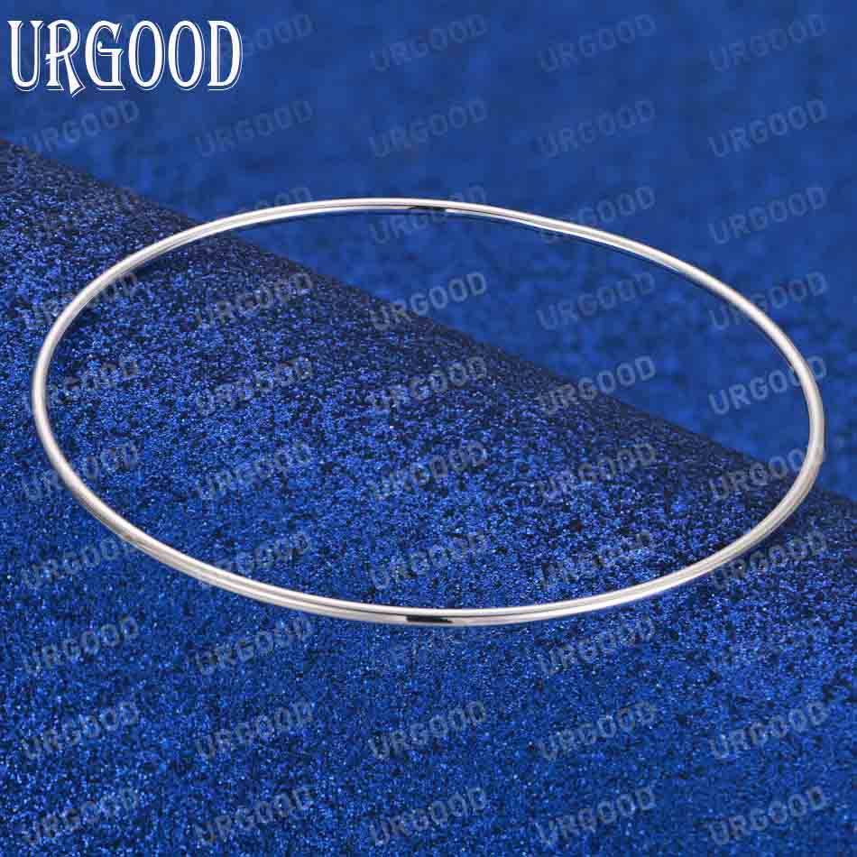 925 Sterling Silver 1.5mm Circle Bangle Fashion Jewelry