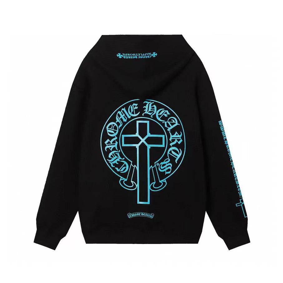 846 CHROME HEARTS Outono e Inverno 2026 Novo Tamanho Grande Estilo Clássico Moletom com Capuz e Logo, Adequado para Casais Usarem