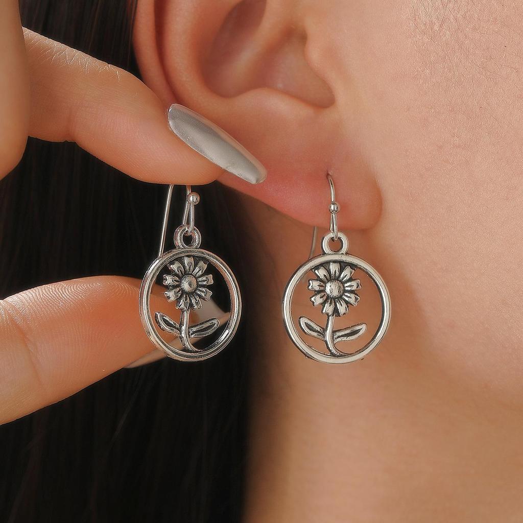 Retro Ethnic Style Ocean Sea Turtle Dolphin Octopus Starfish Flower Earrings For Women