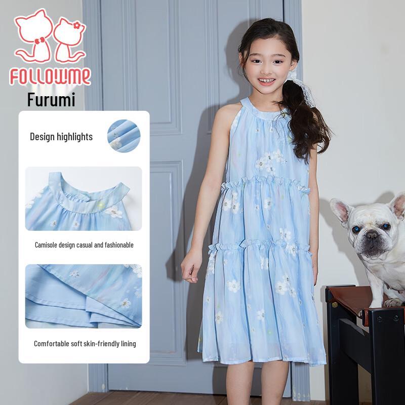 Девочковое милое цветочное платье без рукавов А-силуэта 110