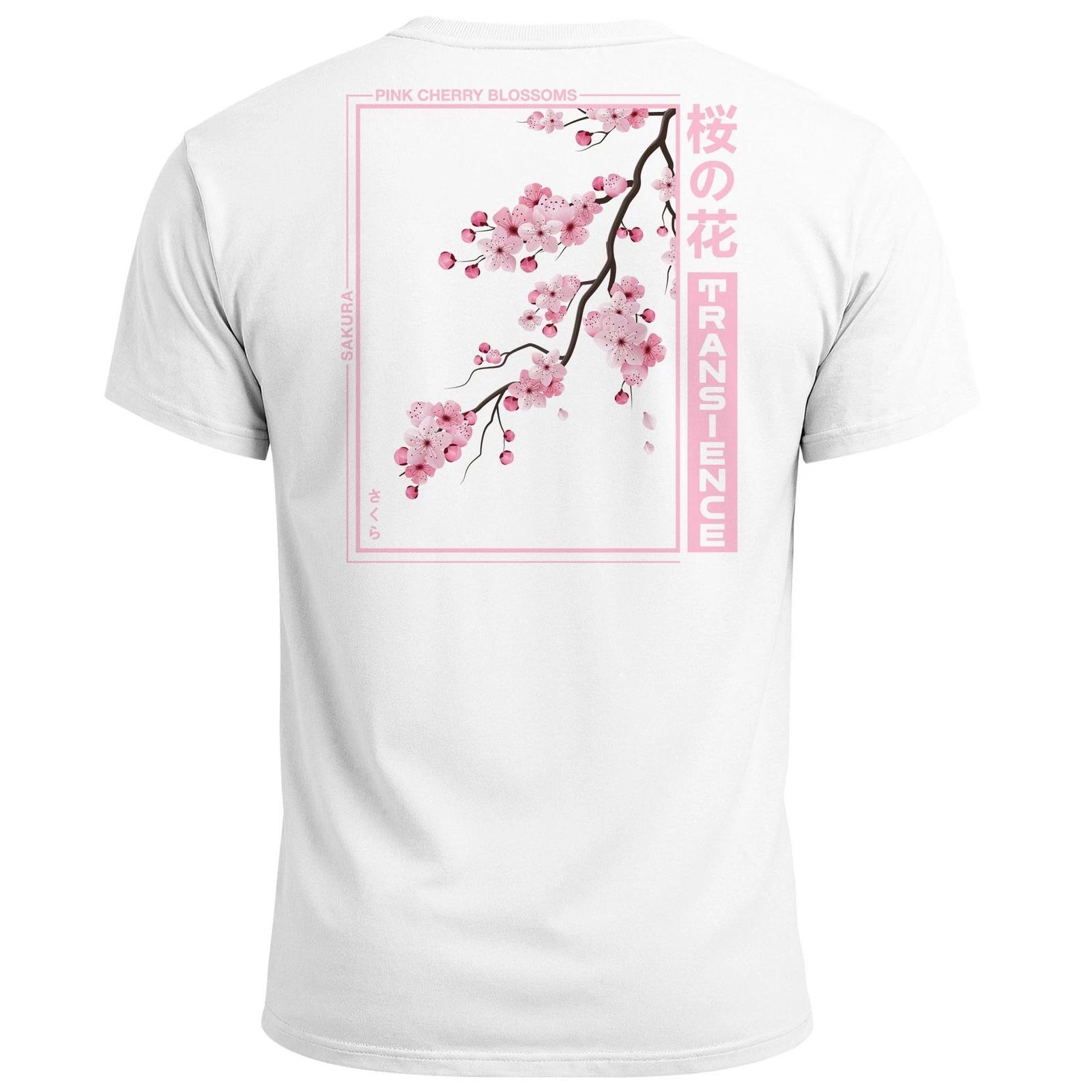 Backprint TShirt Mens Japan Asia Cherry Blossom Sakura Character 2 XL