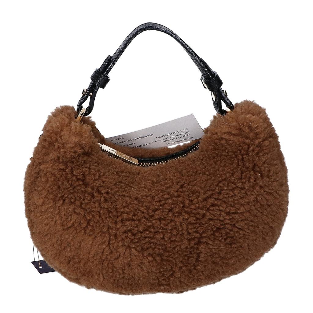 VIOLAd'ORO Brand New, Unused V-8770 Eco Fur Shoulder Bag Handbag BrownUsed