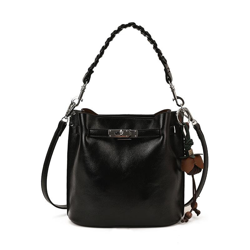 Herbst/Winter Retro Damen Wildleder Schulterhandtasche - High-End Mode Nische Bucket Bag