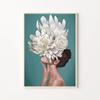 Modern Sexy Woman Flower Head Poster Canvas Painting Abstract Fashion Lady Wall Art for Living Room Decoration Home Cuadros