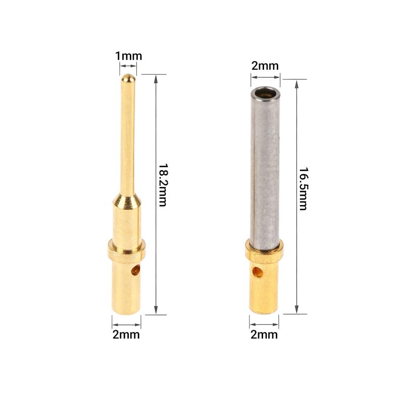 5/10Pcs 0460-202-2031 Gold Plated Stainless Steel Male/Female Pin 6-20Awg For Deutsch Dt Series Crimp Solid Terminal