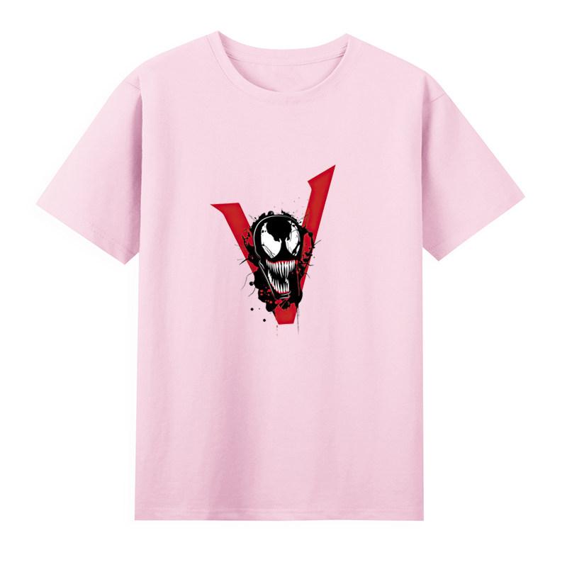 2026 Venom Marvel Peripherals Printed Childrens TShirt Roundneck Pure Cotton Family Clothing for Parents and Children