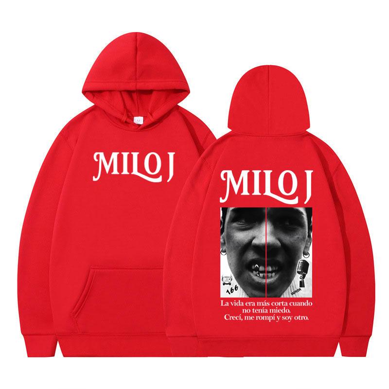 Rapper Milo J Vintage Graphic Hoodie Men Women Pullover Long-sleeved Loose Casual Harajuku Sweatshirts Fan Gifts