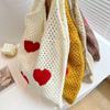 New Ebay Japanese and Korean Tote Bag Love Bag Knitted Bag Mesh Hollow Shoulder Bag Women's Tide