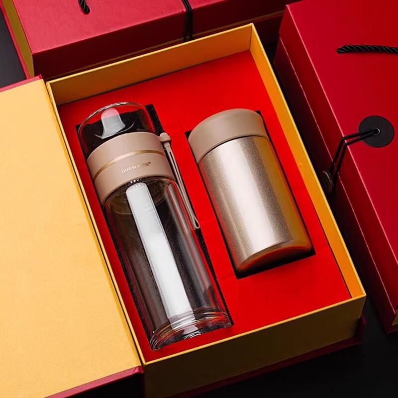 Luxury Tea Infuser Insulated Glass Bottle Gift Set
