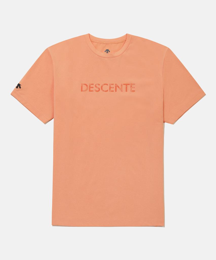 DESCENTE Tough Wording Short Sleeve T-Shirt Coral Sr323Uts73 (B Type)