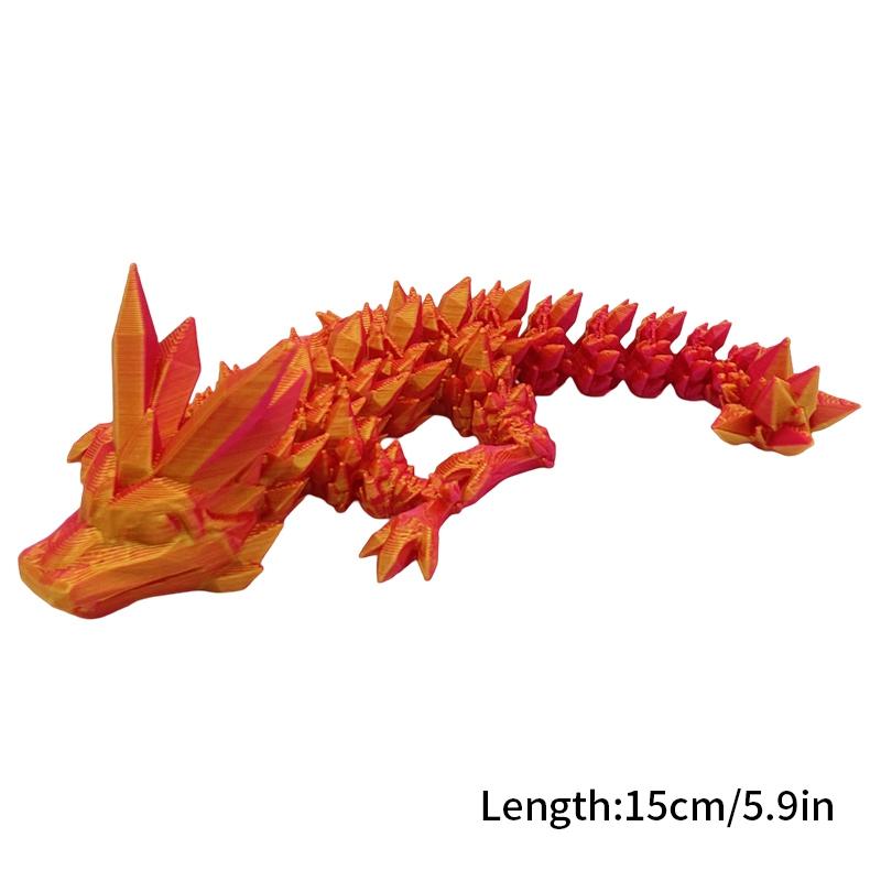 3D Printed Chinese Dragon Rotatable Dragons Kid Gifts Realistic Dragon Statue Landscaping Decoration Printed Figures Animals
