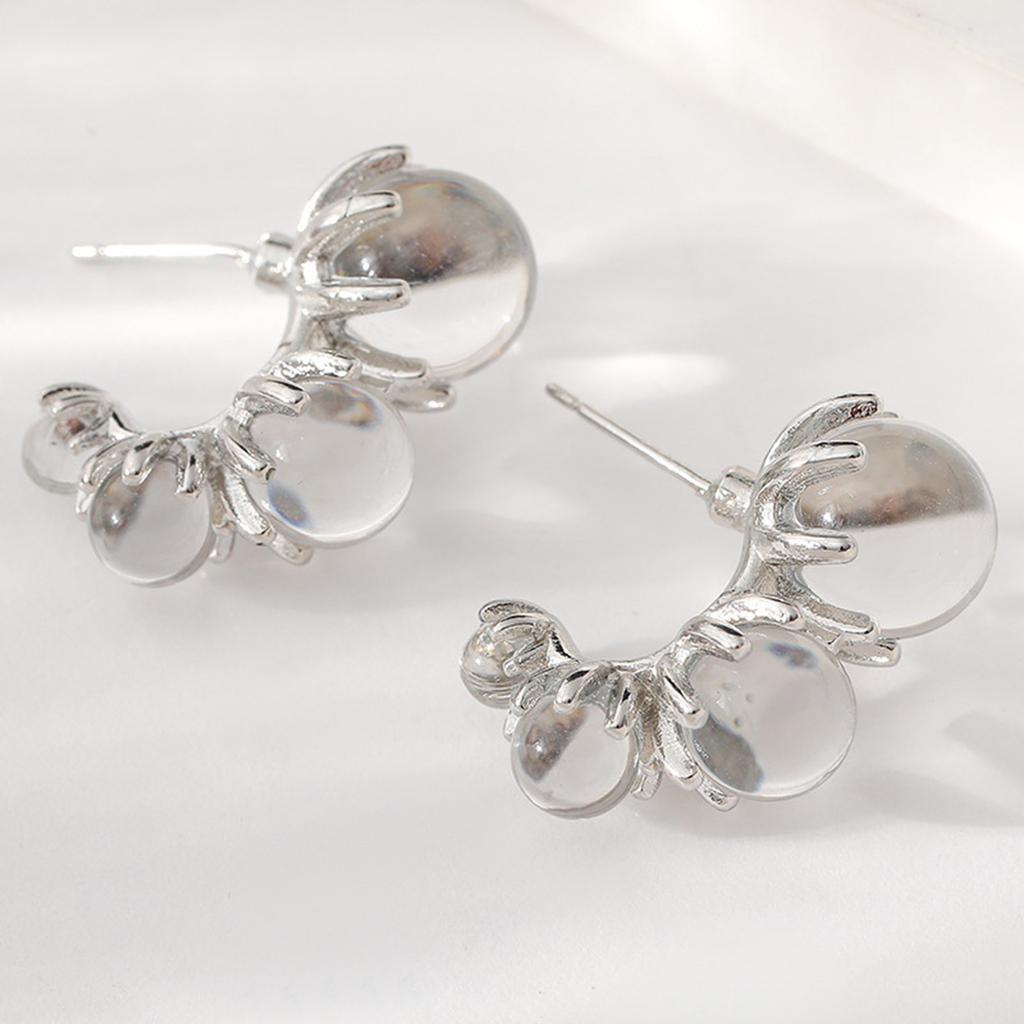Elegant Clear Bead Earrings for Women Simple Design Lightweight and Comfortable Perfect for Daily Wear or Special Occasions