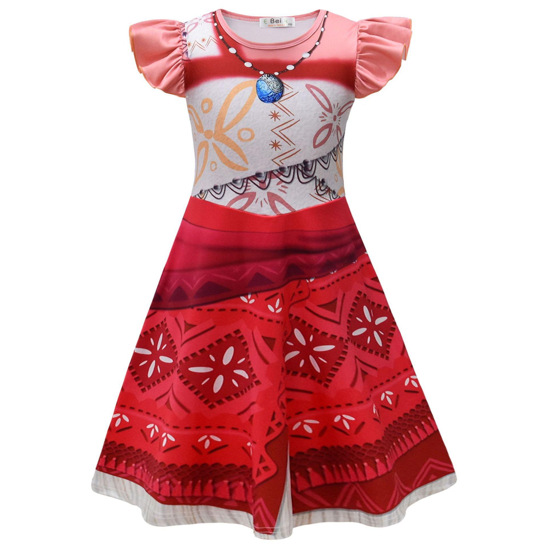 

Cartoon, Moana, Girls Skirt, Girls Flying Sleeve Dress 150