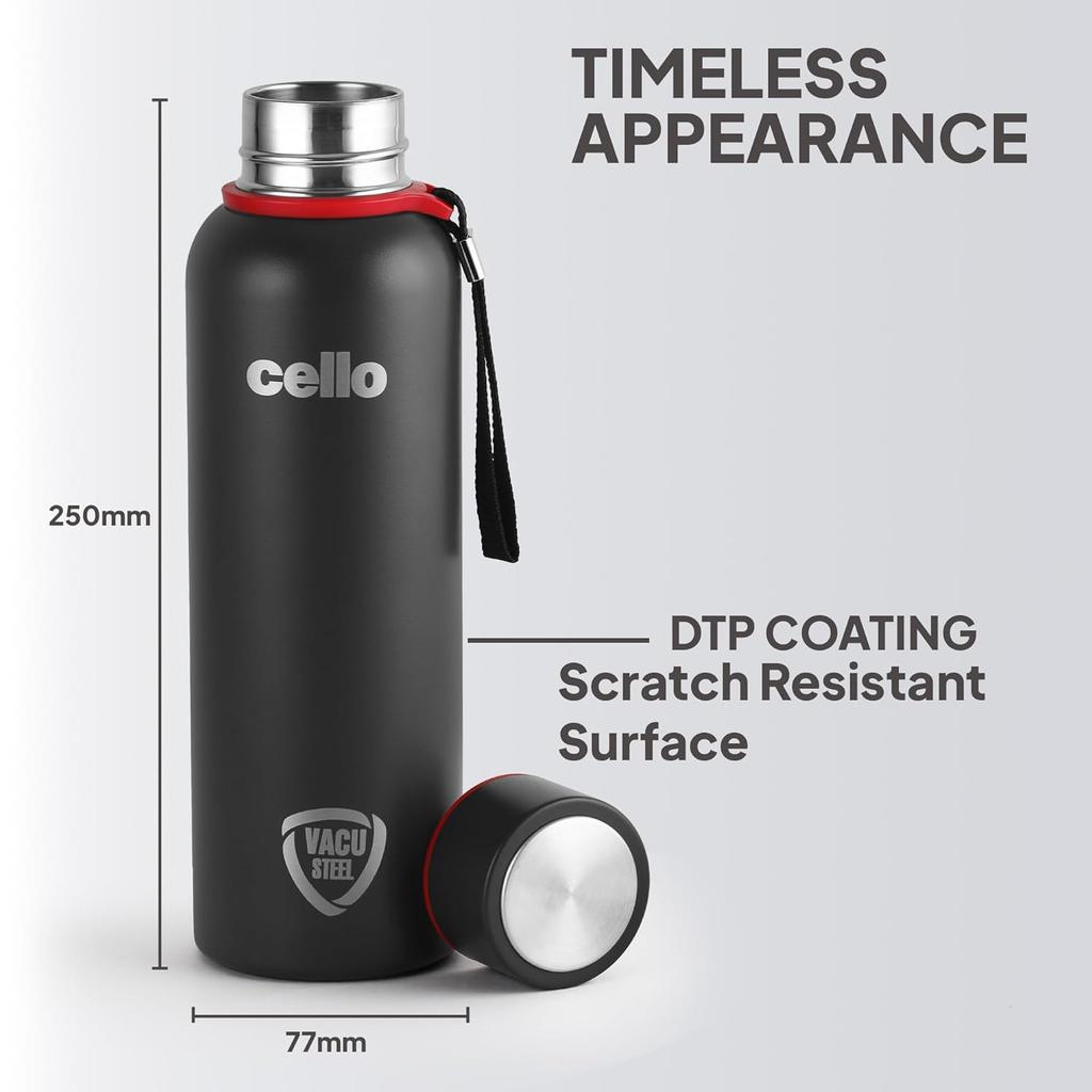 Vacuum Insulated Water  750ml Bottle For Hot And Cold Drinks Travel Friendly | Leak Proof Stainless Steel Flask With Wide Mouth And Matte Finish Look