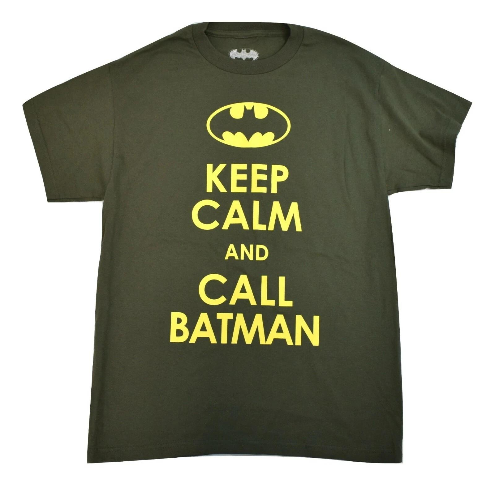 

Batman Mens Keep Calm And Call Batman Olive Green Funny Tee Shirt New M, XL 2XL