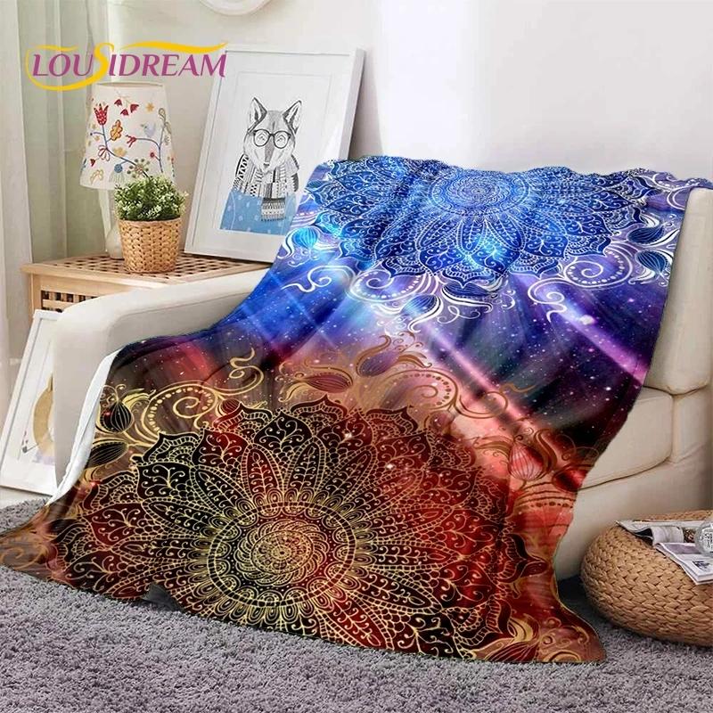 3D Mandala Yoga Flower Bohemia Meditation Nature Soft Flannel Blankets,Throw Blanket Comfortable Blanket for Picnic Beds Bedroom