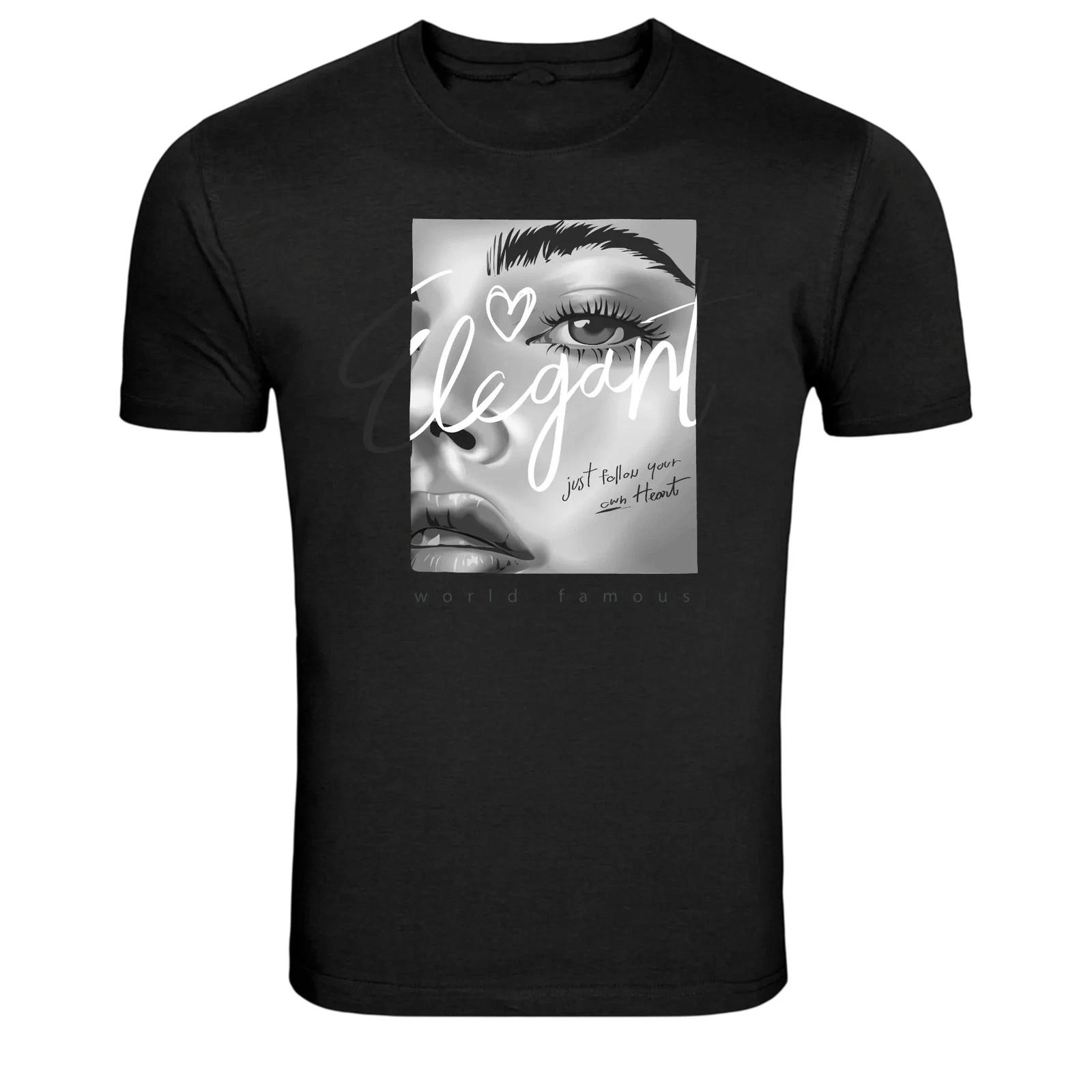 Elegant Woman Face Fashion Graphic T Shirt Art Style Tee S