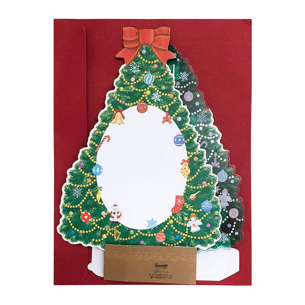 Sanrio Christmas Card Light Melody Card Green Tree with Christmas Accessories Message Card Greeting Card 442526 & JXPM37-4