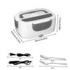 2 in 1 Electric Leak-proof Portable Heating Lunch Box 1.5L For Car Home 110V 60W Stainless Steel Food Container For Truckers