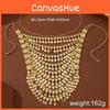Gold Alloy Coin Pendant Necklace With Multilayer Tassels For Women Summer