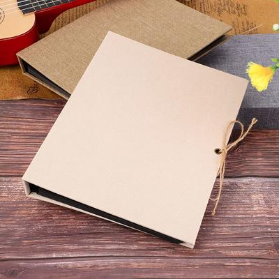 10.43x8.27in Linen Craft Card Album Rope Strap Binding Loose Leaf Photo Book  Anniversary Gift
