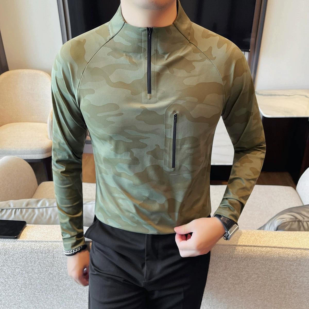 

Men Half Zip Quick Dry Jacket Long Sleeve Standing Collar Top Men Fitness Running Training T-Shirts Male Athletic Breathable Tee XL зелений