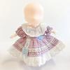 Purple Gingham Check Frill Dress for 10cm Plush Toy, Kigurumi, Accessories, Otaku, Doll, Mascot, K-Pop Doll, Costume [Used]