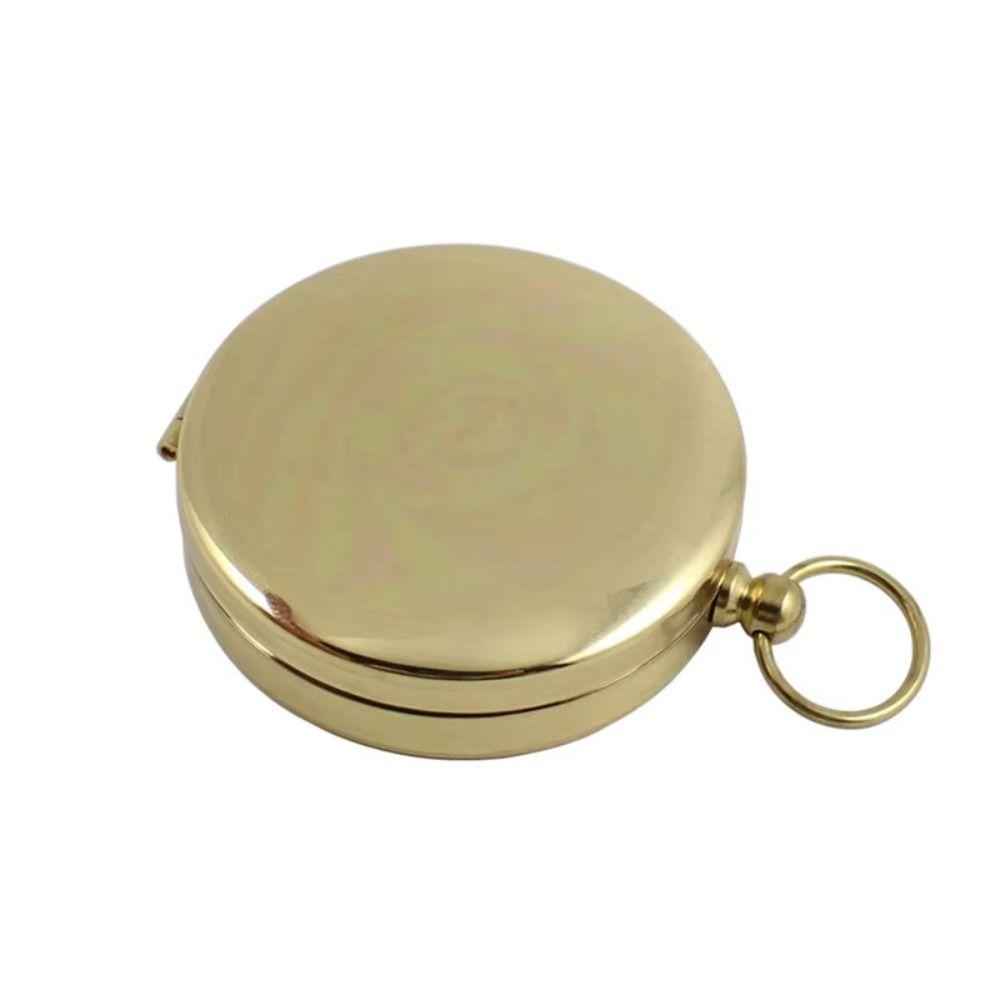 Gold Color Outdoor Compass Copper Camping Compass High-Grade Portable Pocket Compass Navigation