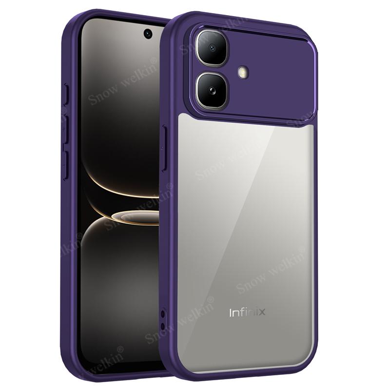 

Transparent Silicone Case For Infinix Smart 20 Smart20 4G PC Back TPU Bumper Shockproof Clear Phone Cases Cover Infinix Smart 20 4G фіолетовий