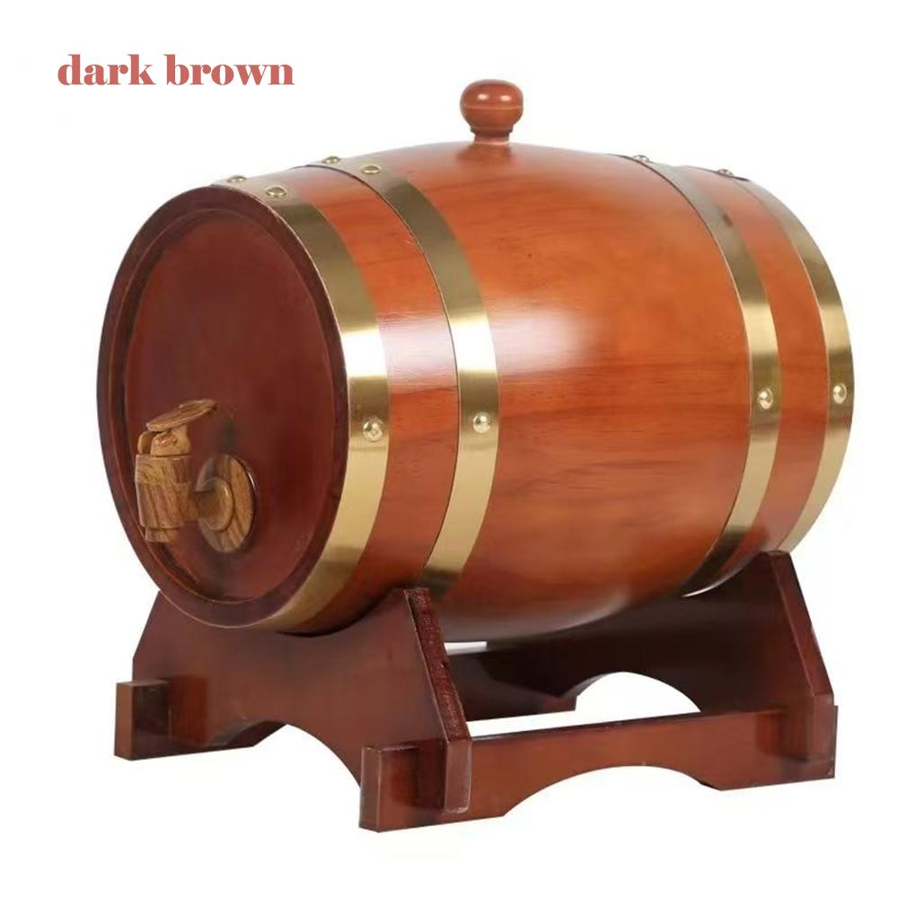 

Дубовая винная бочка большой вместимости, Бытовое ведро для хранения вина из массива дерева, Пустая бочка для спиртных напитков и вин, Винный кувшин, Домашний винный набор, 3 л темно-коричневого