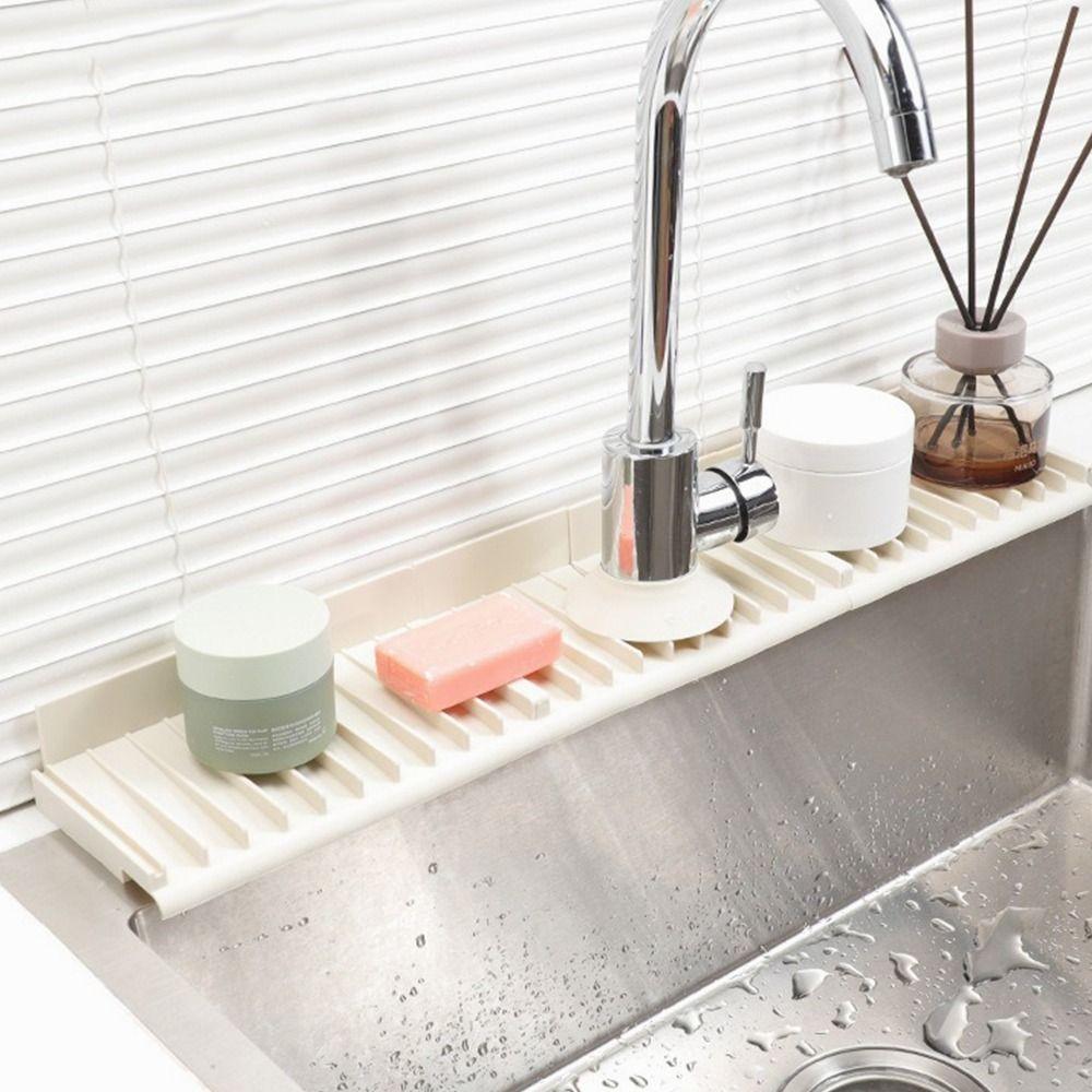 Silicone Sink Splash Guard Mat Slope Design Quick Drain Kitchen Sink Holder Spliceable Non-slip Drainage Drying Pad