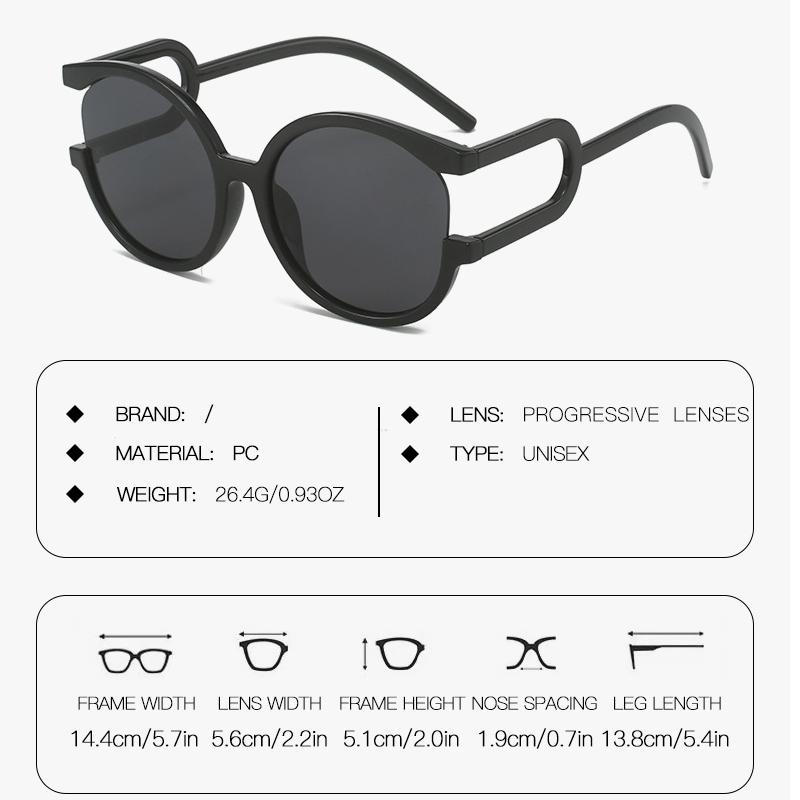 Fashion Men Women Hip Hop Punk Sun Glasses Luxury Design Trendy Eyewear Fashion Unisex Outdoor Travel Round Frame UV400 Sun Glasses