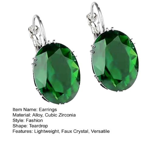 46024 Pairs Teardrop Earrings Lightweight Sparkling Cubic Zirconia Water-drop Pendant Drop Earrings Jewelry