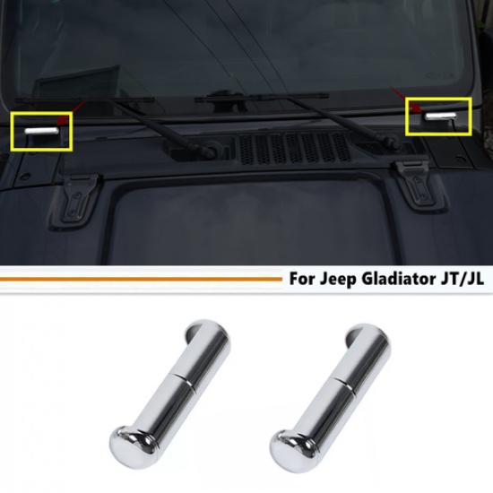 For 18-25 Jeep Gladiator JT/JL Chrome Front Windshield Hinge Cover Trim Decor 2P
