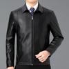 Nuovo Giacca in Vera Pelle Autunno e Inverno da Uomo Mezza Età Giacca Singola in Pelle da Uomo Giacca Casual da Uomo Top con Velluto