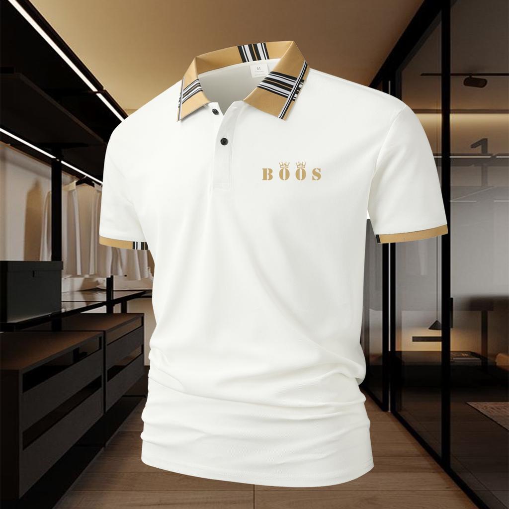 Men's Polo Shirt with a 2button Placket and Color-blocked Collar- Soft and Comfortable Against the Skin,perfect for Casual,athletic,and Everyday Wear
