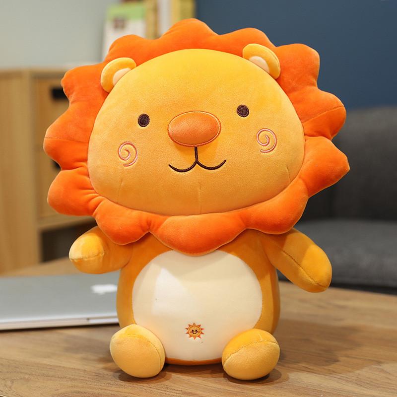 Plush Lion Toy For Girls With Pp Cotton Filling Kids Bed Decor