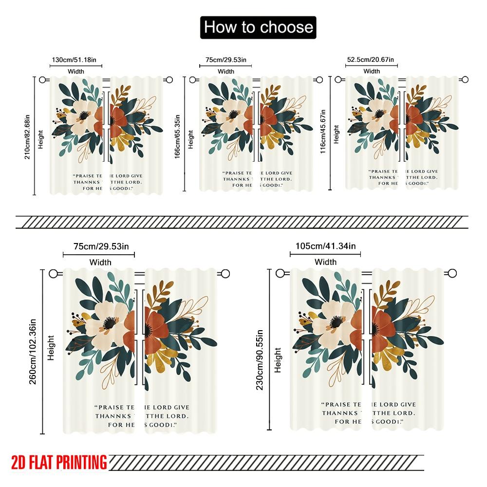 2pcs 2D flat printing Party Curtains Praise Lord Thanks Good 100% Polyester Fabric Without Electricity Holiday Decorations