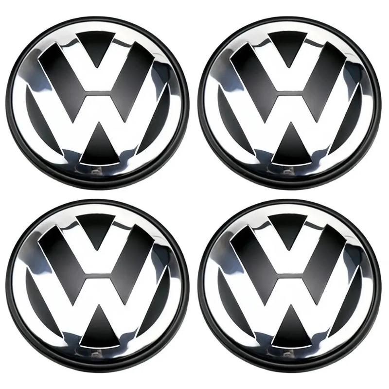 New 2026 Emblems VW Car Wheel Center Cap Hub Cover 4Pcs 55mm 60mm 56mm 65mm 70mm For Volkswagen Rline R Golf Passat Polo Arteon Jetta NC3